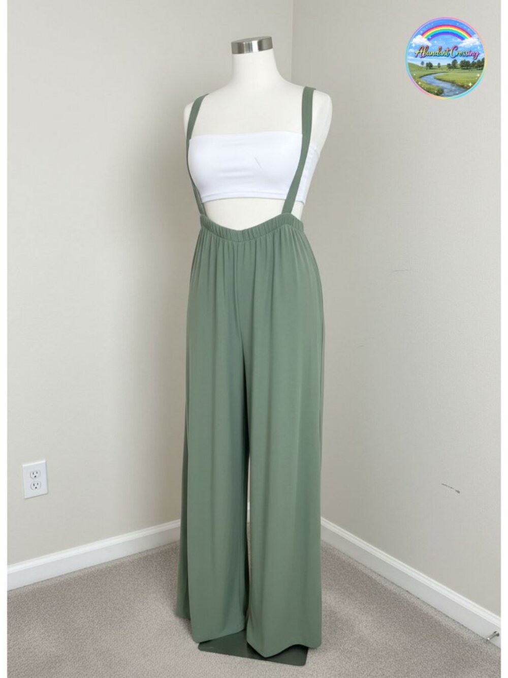 Wide Leg Jumpsuit Adjustable Spaghetti Strap Sleeveless Overalls